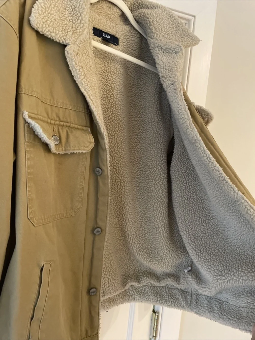 Vintage 2000s Gap Men’s Large Bomber Jacket Full Zip Khaki Tan